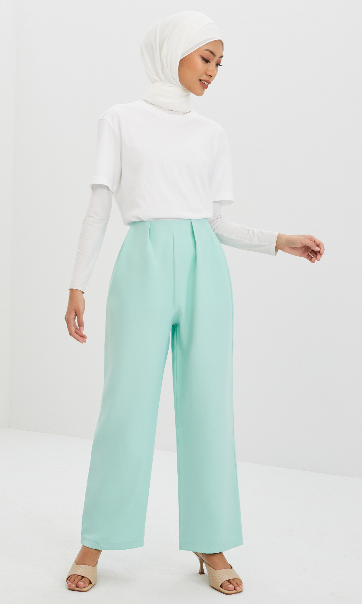 Kate Palazzo in Mint Green
